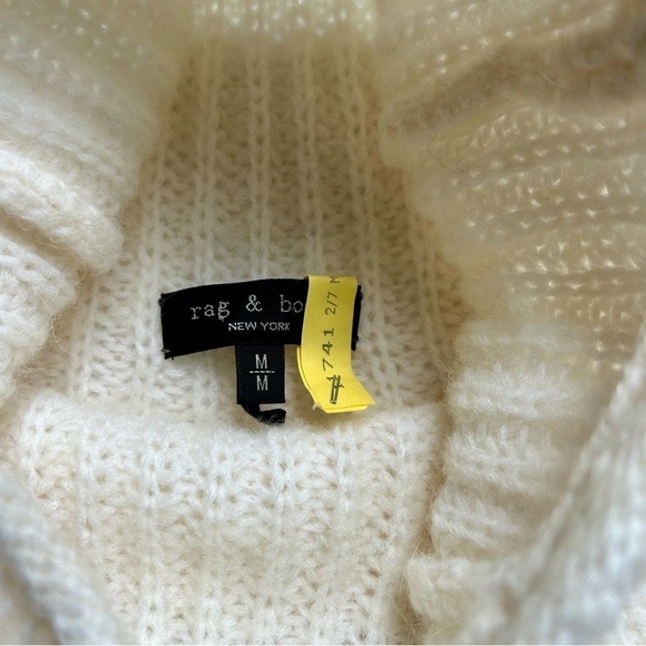 Rag & Bone Joseph Alpaca Turtleneck Oversized Sweater Ivory Cream White Size M - Picture 14 of 16